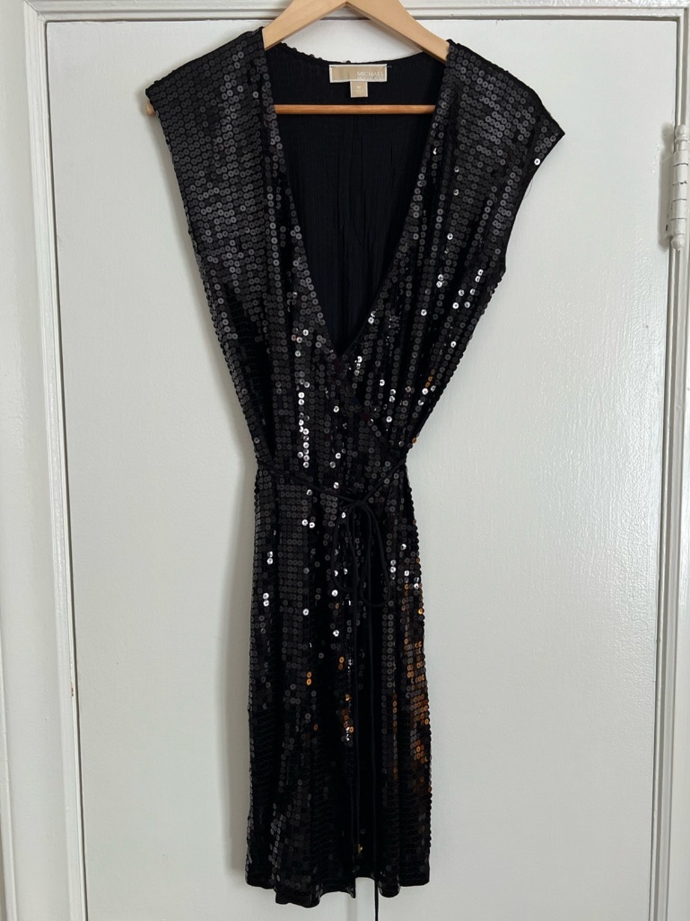 Michael Michael Kors Sequin Jersey Wrap Dress size medium - Picture 2 of 4